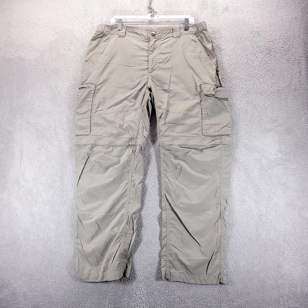 Columbia Pants Mens 38x30 Beige Omni Shade Convertible Hiking Cargo Outdoor